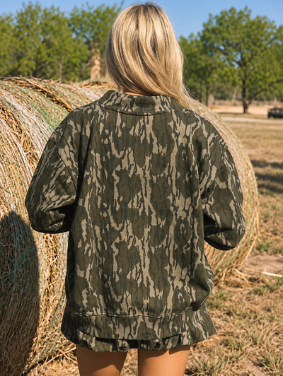 Evergreen Camo Mockneck