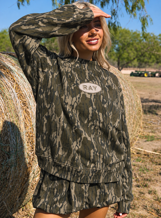 Evergreen Camo Mockneck